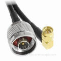RF Coaxial Antenna Cables, N Male to Right Angle SMA Male with RG174